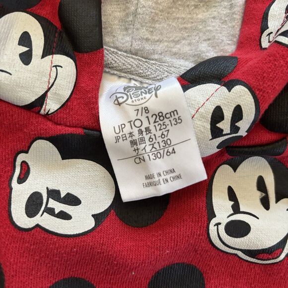 Kids Disney Mickey Mouse Hoodie Size‎ 7/8 Red Grey Comfy Outdoors Theme Park Fun - Picture 7 of 14